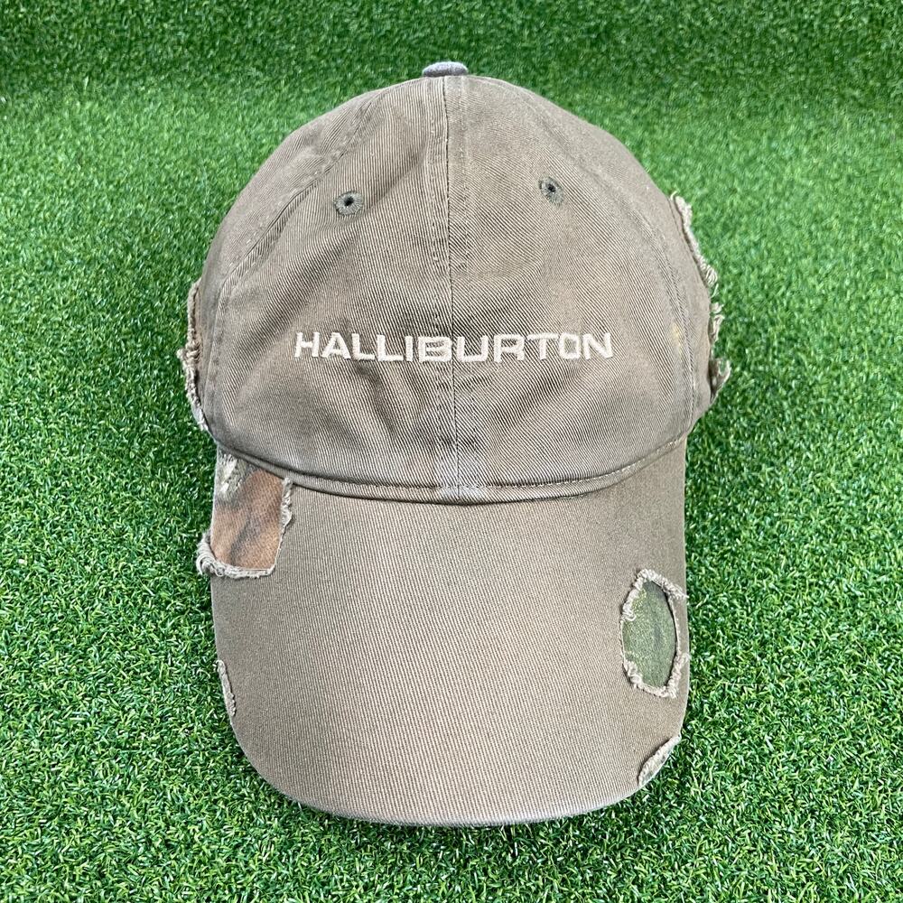 Vintage Halliburton Brown Distressed Adjustable Baseball Cap